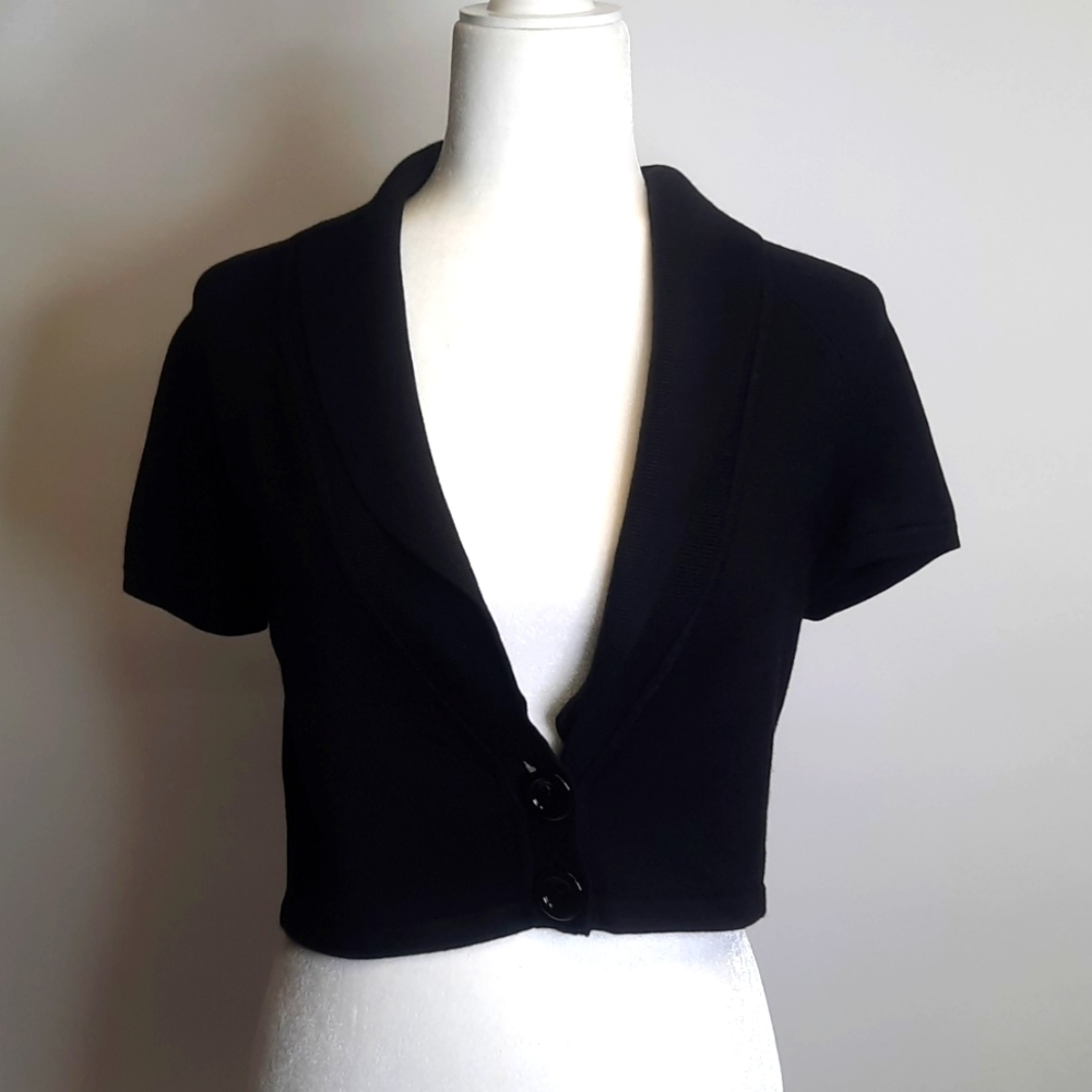 Ann Taylor Black Bolero Sweater, Size XS